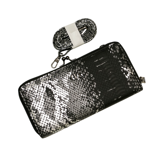 Shimmery Wallet With Strap