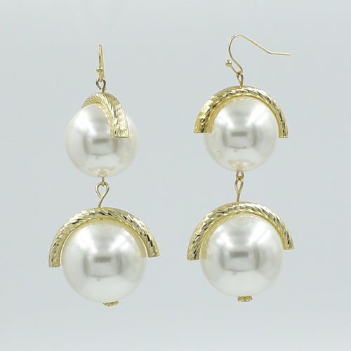 Gigantic White Pearls Earrings
