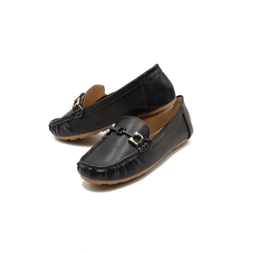 Loafers with Metallic Buckle